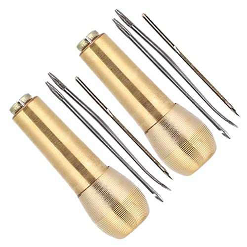 Premium Copper Griff Nähen AWL -Set für Lederhandwerk und Schuhreparatur - Vielseitiges Stich -Werkzeugkit mit Austauschbaren Nadeln Im Goldfinish von Generic