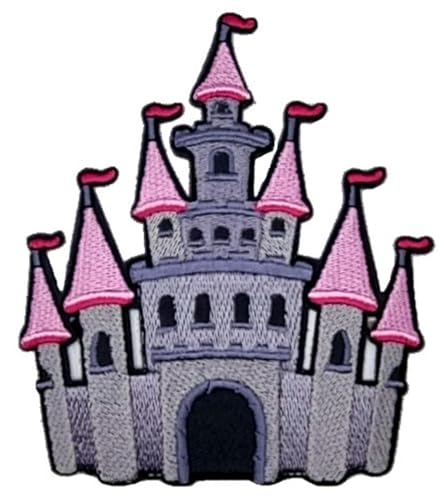 Princess Castle Patch (10,2 cm) rosa Aufnäher zum Aufbügeln oder Aufnähen, magisches Königreichturm-Emblem, perfekt für Kostüme, Rucksäcke, DIY-Geschenk-Patches von Generic