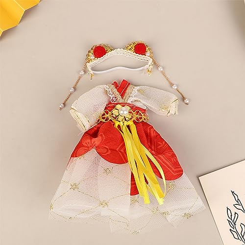 Puppe Hanfu Kleidung Kleid Puppe im chinesischen Stil Antiker Kostüm Kleid Puppen Kleidung Accessoires Mädchen von Generic