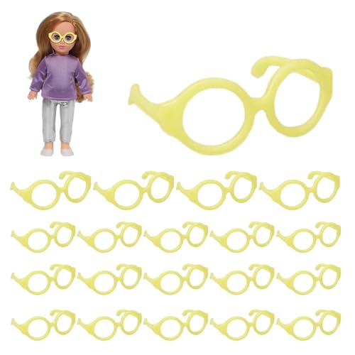 Puppenbrille, Puppenbrille, Brille ohne Brille für Puppen, Zubehör zum Ankleiden von Puppen, 20 kleine Brillen, Puppenbrille, Bastelbrille und Puppen von Generic