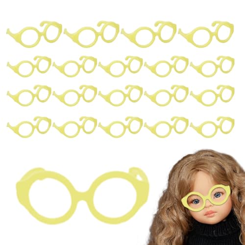 Puppenbrillen,Puppenbrillen, Linsenlose Dress-Up-Brille, 20 Stück kleine Brillen, Puppenbrillen, Puppen-Anzieh-Requisiten, Puppen-Kostüm-Zubehör von Generic