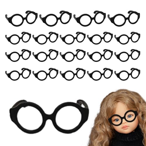 Puppenbrillen,Puppenbrillen | Linsenlose Dress-Up-Brille | Puppen-Anzieh-Requisiten, 20 kleine Brillen, Puppenbrillen, Anzieh-Brillen zum Basteln von Puppen von Generic