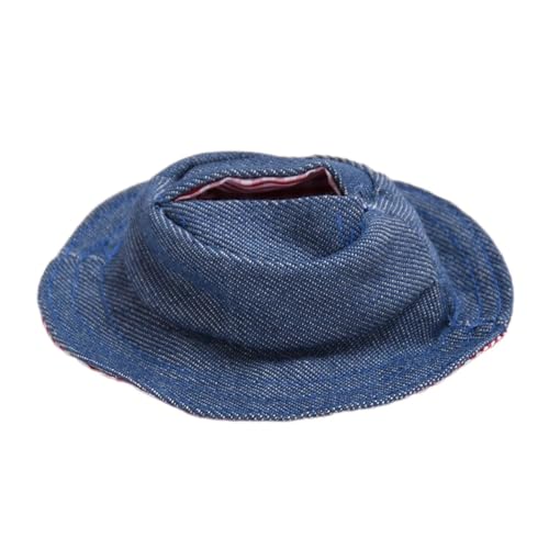 Puppenhut Aus Plüsch, Zum Anziehen für Kleine Mädchen, Kopfbedeckung, Fischerhut für 17 Zoll Puppen, Blaue Jeans von Generic