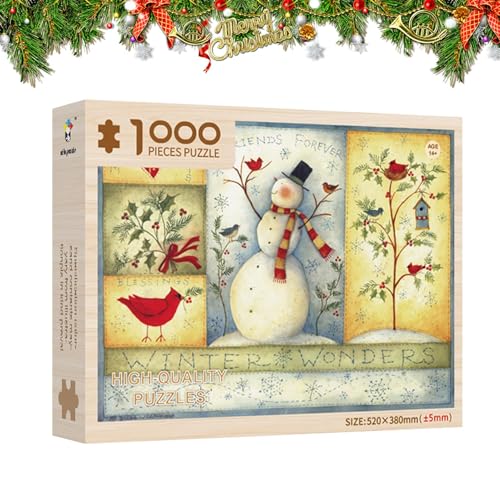 Puzzle Adventskalender Krippenpuzzle 1000 Teile | Weihnachts-Adventskalender-Puzzle | 24-Tage-Überraschungs-Countdown-Kalender aus Holz, Feiertagsrätsel für Weihnachtsstrumpffüller, Heimdekoration von Generic