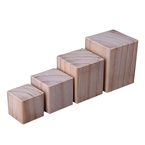 Quadratische Möbelbeine, 4 Stück Tischbeine aus Holz, Stützbeine für Sofa, Schreibtisch, Schrank, Esstisch, Couchtisch, Möbelfüße zur Erhöhung der Möbel, Verschiedene Größen, Holz-12 × 12 × von Generic