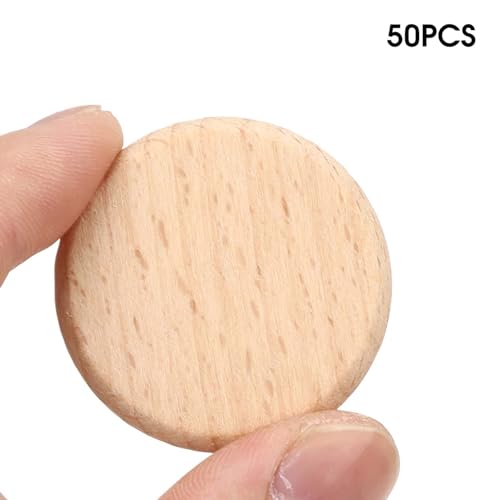 Qualität 50pcs Runde Hölzerne Leere Scheiben für DIY -Projekte Buchenholz 3,8 Cm Bastel Chips für Maßgeschneiderte Dekorationen Malerei Bastel (3,8 cm) von Generic