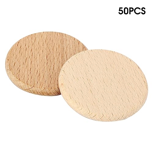 Qualität 50pcs Runde Hölzerne Leere Scheiben für DIY -Projekte Buchenholz 3,8 Cm Bastel Chips für Maßgeschneiderte Dekorationen Malerei Bastel (6cm) von Generic