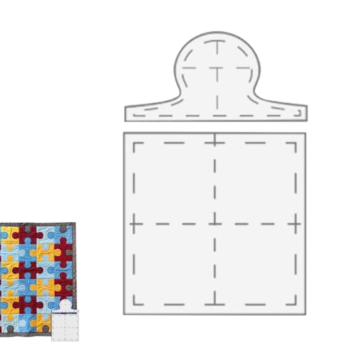 Quilt -Vorlage Set - Jigsaw Puzzle Quilt Vorlage, 2D -Puzzle -Lineal Set | Puzzle Nähvorlage mit 3 ausgewählbaren Größen, Bastelabschneidungsschablone für das Nähen, Bastelprojekte von Generic