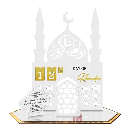 Ramadan Deko | Ramadan Kalender Aus Holz | Ramadankalender Kinder | Eid Mubarak Adventskalender, DIY Ramadan Dekoration 30 Tage Countdown - Kalender für Zuhause (Weiß) von Generic