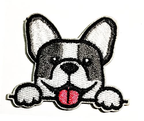 Rareeasy Patch Welpe Cartoon Französische Bulldogge Patches Bestickte Applikation Aufnähen Patch Zeichen Symbol Kleidung Jeans Hüte Taschen Jacken Hemden oder Geschenk-Set von Generic