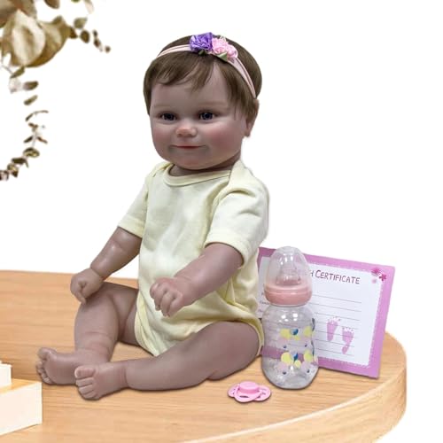 Reborn-Puppe,Reborn-Puppe - Simulationspuppe für Kinder - 20-Zoll-Puppe mit weichem Gefühl, realistische Puppe, bewegliche Kinderpuppen, süßes Badepuppenspielzeug für Kinder von Generic