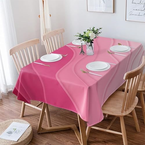 Rechteckig Tischtuch Valentinstag Geometrisch Abstrakt Modern Farbverlauf Ombre Abwaschbar Tischtuch Staubdicht Schmutzabweisend Wiederverwendbar Tischwäsch, Für Hochzeit, Party, 137x183cm von Generic