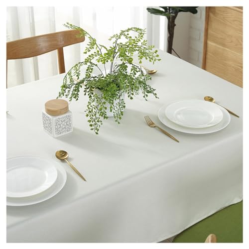 Rechteckige Tischdecke Aus Baumwolle Leinen, Für Heim- Und Partys Festivals, Picknicks, Küchen, Hochzeiten (Beige White 120 * 120CM) von Generic