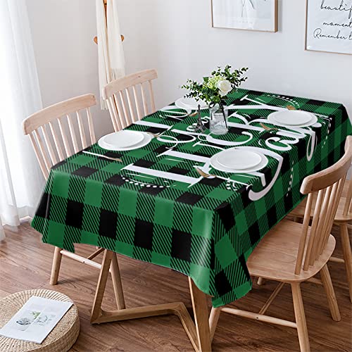 Rechteckige Tischdecke St. Patrick's Day Es Ist Ihr Glückstag Grün Buffalo Plaid Abwaschbar Tischtuch Sanft Abwaschbar Outdoor Tischdecke, Für Hochzeit, Cafe, 137x183cm von Generic