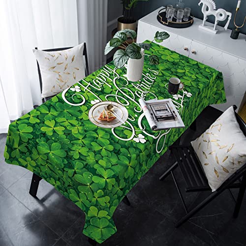 Rechteckige Tischdecke St. Patricks Day Grüne Blätter Kleeblatt Blätter Abwaschbar Tischtuch Sanft Schmutzabweisend Outdoor Tischdecke, Für Tischplatte, Esszimmer, 137x183cm von Generic