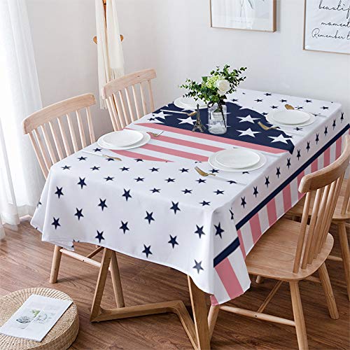 Rechteckige Tischdecke Valentinstag Herz Amerikanische Flagge Elemente Garten Tischdecke Abwaschbar Auslaufsicher Wiederverwendbar Tischwäsch, Für Hochzeit, Geburtstag, 137x183cm von Generic