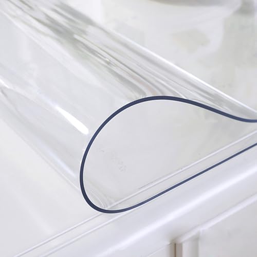 Rechteckige Tischschutz Wasserfester Transparent Tischfolie Schutzfolie 2.5mm Dicke Breite: 40/50/60/70/80 cm Tischdecke für Esstisch Couchtische Schutztischdecke(Mattiert,100cm x 150cm/39x59in) von Generic