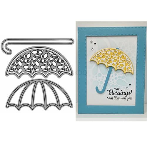 Regenschirm-Stanzformen für Kartenherstellung, hohle Blumen, Metall-Stanzformen für Papier, Scrapbooking, DIY-Schablonen für Album, Party, Hochzeit, Festivals, Dekoration von Generic