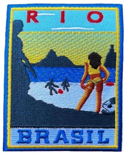 Generic Rio Brasil Patch (8,9 cm) bestickter Aufnäher zum Aufbügeln oder Aufnähen, Abzeichen für Reisen, Souvenir, Emblem, Brasilien, Südamerika, perfekt für Rucksäcke, Gepäck, Jacken, Handwerk, von Generic