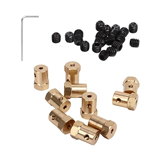 Robuster 10pcs Motor Flexibler Kupplungs -Messing -Hex -Koppler -Stecker für RC -Autoräder und Reifenwellenzubehör 3mm ID - Ausgezeichnete Verschleißfestigkeit und Stabilität von Generic