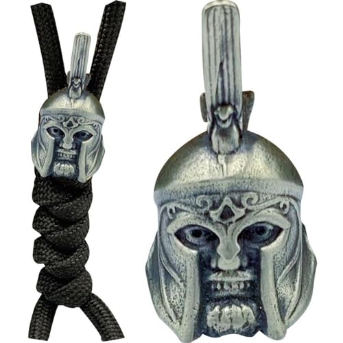 Römischer Helm Messerperlen DIY Paracord gewebter Lanyard-Anhänger Messing Ritterkopfbedeckung Totenkopf-Perlen EDC-Perlen von Generic