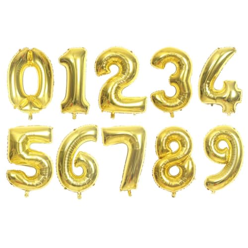 Rosa blau gold silber nummer aluminium film ballon geburtstags feier hochzeits dekoration 0 1 2 3 4 5 6 7 8 9 jubiläums globos-gold-Number 2,65cm von Generic