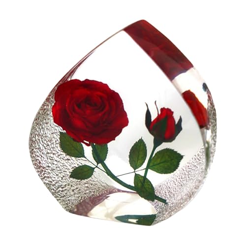 Rote Rosen Mit Ewigers blumes - Konservierte Rote Roses Im Glas, Kunstharz-Blumenfigur | Roses Kunstharz, Dekorative „Safe Forever“-blumes Für Geschenke, Wohnkultur Und Schreibtischdekoration von Generic