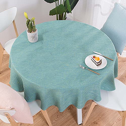 Round Linen Look Tablecloth 250cm Heavy Weight Table Cover for Round Tables Perfect for Kitchen Dining Room and Home Decor von Generic