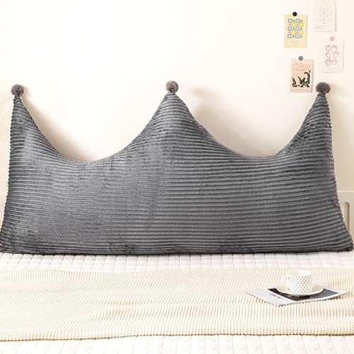 Rückenkissen Sofa Lesekissen für Bett und Sofa Wandkissen Bett Plüschstoff mit Riemen Keilkissen, Rückenpolster für Die Wand, Sitzkissen, Wandkissen(Dark Gray,120 * 70cm) von Generic