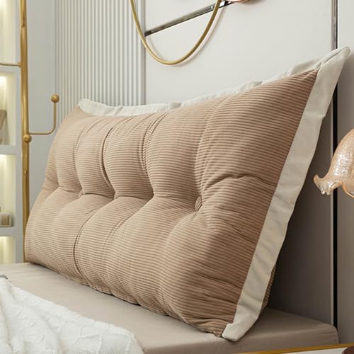 Rückenkissen Sofa Rückenlehne Bett Lesekissen für Bett Rückenkissen Sofa Plüschstoff, Rückenpolster Wand mit Abnehmbarem Bezug, Werden Als Kopfteil, Sofa Rückenkissen(Brown,150 * 60 * 15cm) von Generic