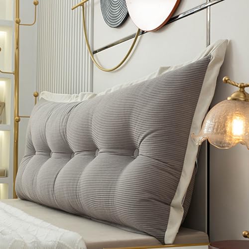 Rückenkissen Sofa Rückenlehne Bett Lesekissen für Bett Rückenkissen Sofa Plüschstoff, Rückenpolster Wand mit Abnehmbarem Bezug, Werden Als Kopfteil, Sofa Rückenkissen(Gray,150 * 60 * 15cm) von Generic