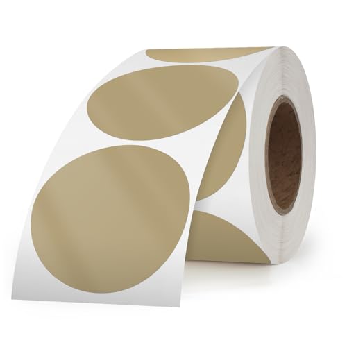 Runde Khaki Aufkleber 50 mm Punktaufkleber Klebepunkte Bunt Etiketten Markierungspunkte Wasserdicht Beschreibbar Selbstklebend Punkte Aufkleber Farbkodierung 500 Blatt pro Rolle von Generic