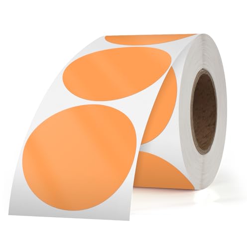 Runde Orange Aufkleber 50 mm Punktaufkleber Klebepunkte Bunt Etiketten Markierungspunkte Wasserdicht Beschreibbar Selbstklebend Punkte Aufkleber Farbkodierung 500 Blatt pro Rolle von Generic