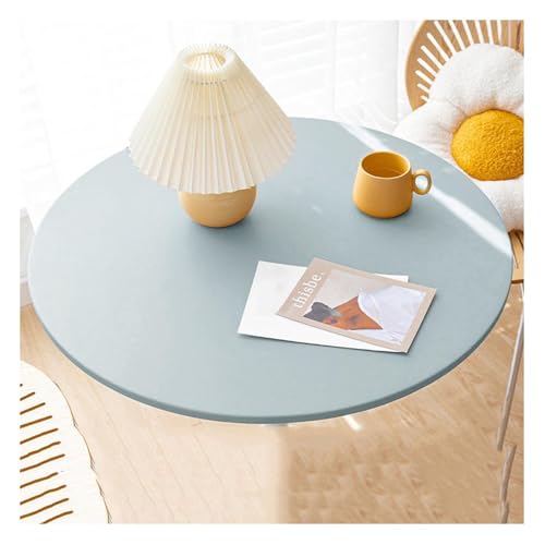 Runde Tischdecke aus Kunstleder, abwischbare Vinyl-Tischdecke, hitzebeständige Schutzmatte aus Leder für Esstische, rutschfeste runde Tischdecke, wasserdichte, ölbeständige, dekorative Tisc von Generic