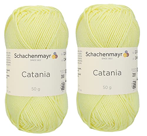 SMC Catania Originals 100 % mercerisiertes Baumwollgarn, insgesamt 100 g, 50 g, 125 m, Amigurumi Garn Fine-Sport 2 (100 Mimosen) von Generic