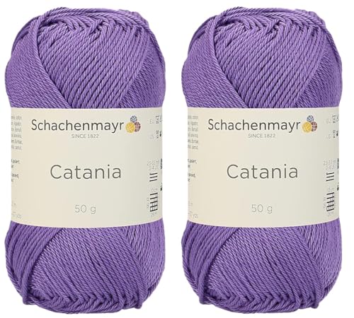 SMC Catania Originals 100 % merzerisierte Baumwolle, insgesamt 100 g, je 50 g, 136 m Amigurumi-Garn Fine-Sport 2 (113 Vioiolett lett) von Generic