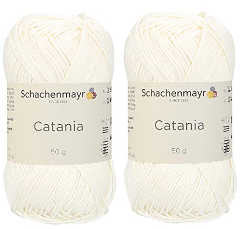 SMC Catania Originals 100 % merzerisiertes Baumwollgarn, insgesamt 100 g, 50 g, 125 m, Amigurumi Garn Fine-Sport 2 (105 Natur) von Generic