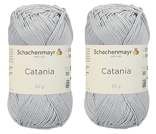 SMC Catania Originals 100% merzerisiertes Baumwollgarn, insgesamt 100 g, 50 g, 136 Yrds Amigurumi Garn Fine-Sport 2 (434 Fog) von Generic