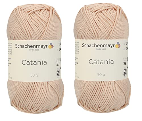 SMC Catania Originals 100 % merzerisiertes Baumwollgarn, insgesamt 100 g, 50 g, 136 Yrds Amigurumi Garn Fine-Sport 2 (436 Elfenbein) von Generic