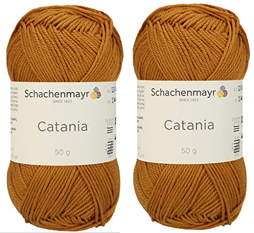 SMC Catania Originals Garn, 100 % merzerisierte Baumwolle, insgesamt 100 g, je 50 g, 136 m Amigurumi-Garn Fine-Sport 2 (383 Zim) T) von Generic