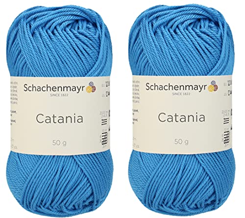 SMC Catania Originals Garn, 100 % merzerisierte Baumwolle, insgesamt 100 g, je 50 g, 136 m Amigurumi-Garn Fine-Sport 2 (384 Cap) ri) von Generic