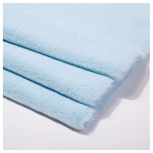 Samt Velour Stoff weicher hellblauer Plüschstoff zum Nähen Bekleidung Polsterung Vorhang Meterware Kostüm, Handwerk Polsterung Samtstoff (Color : Light Blue, Size : 1.6X1m) von Generic