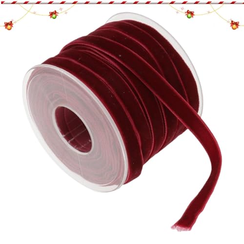 Samtband - Weihnachten Samtband, Wickelband | Weihnachten Samtband Samtband Weihnachtsbaum Dekoration, Haarschleifen Nähen Blumen Doppelseitiges Samt Dekoband für Hochzeit von Generic