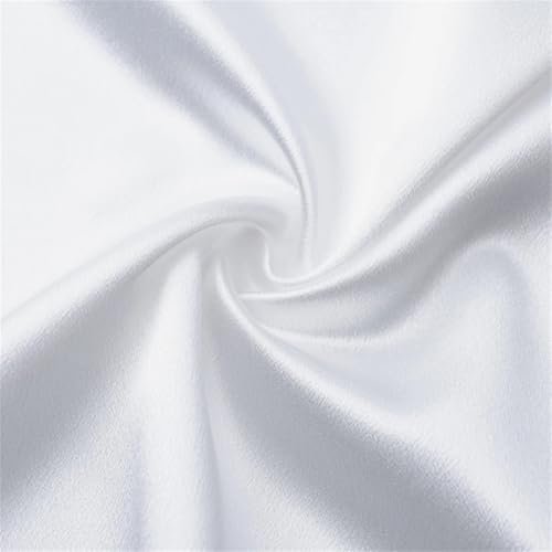 Satinstoff Meterware, 3/5/10 m, glänzender, seidiger Krepp-Satinstoff zum Nähen von Brautkleidern, einfarbig, weich und glatt, Meterware 5, 150 cm x 3 Meter von Generic