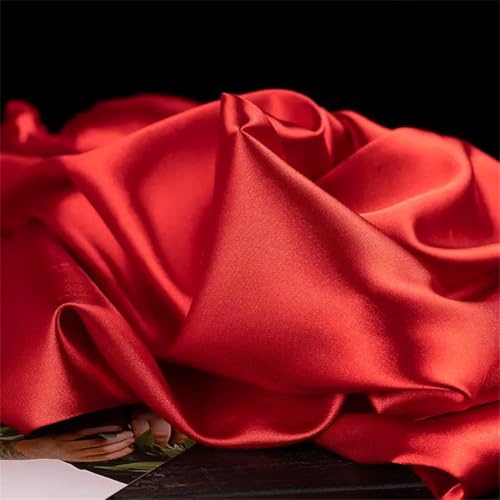 Satinstoff Meterware, Seidiger Satinstoff Meterware Hochzeitskleidmaterial Einfarbig Partydeko Stoff Zum Nähen Basteln 4 150cmx3yard von Generic