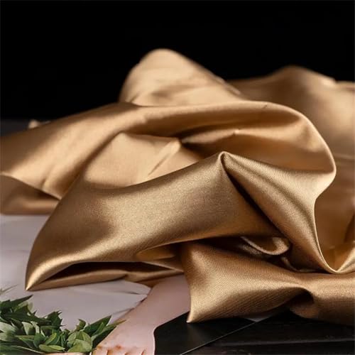 Satinstoff als Meterware, seidiger Satinstoff als Meterware, Material für Hochzeitskleider, einfarbig, Partydeko, Stoff zum Nähen, Basteln, 23, 150 cm x 5 Yard von Generic