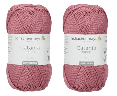 Schachenmayr Catania Garn, limitierte Auflage, Farben 502, seltene Farbe, merzerisiertes Baumwollgarn, weiches Amigurumi-Garn zum Häkeln und Stricken, 2 feine Sportgarne (2, 502) von Generic