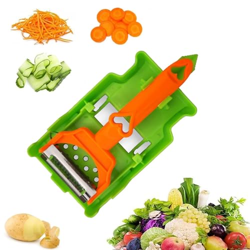 Schäler, Doppelklingen-Multifunktionsschäler, Julienne Schäler, 2-In-1-Schäler für Schnelles Schälen Von Kartoffeln, Karotten und Allen Arten Von Gemüse Obst (Green) von Generic