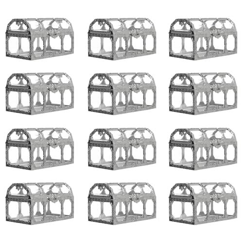 Schatztruhen-Süßigkeitsschachteln – Hochzeitsbevorzugungs-Süßigkeitsschachteln, durchsichtige Gläser zur Aufbewahrung von Süßigkeiten | 12 Stück Hochzeitsbevorzugungsboxen, transparente Gläser, Süßigk von Generic