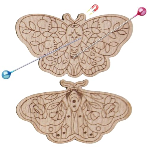 Schmetterlings-Nadelhalter, Nähnadel-Halter, 2 Stück magnetischer Nadelhalter im Schmetterlingsdesign, Schmetterling Design Quiltnadel Magnethalter, Quiltnadel Halter für Quilter Werkzeug von Generic